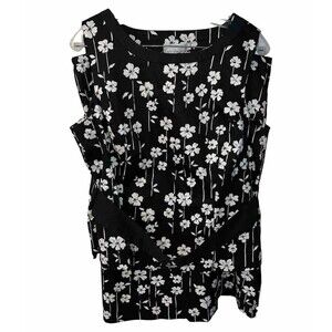 Karin Stevens Skirt Set Womens 16 Floral 2 Piece Belted Top Blouse Feminine Y2K